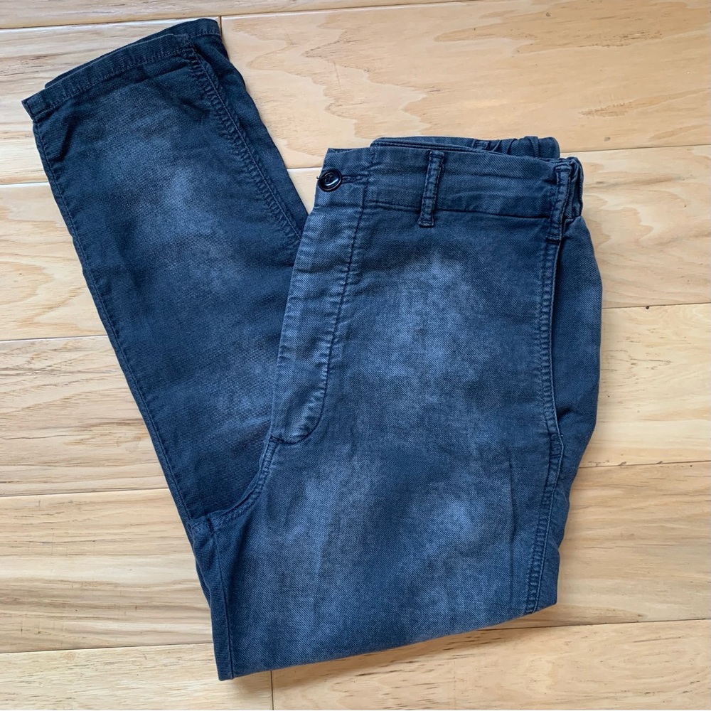 The GREAT Pants Slouchy Trousers Relaxed Tapered Cotton Linen Gray Size 28